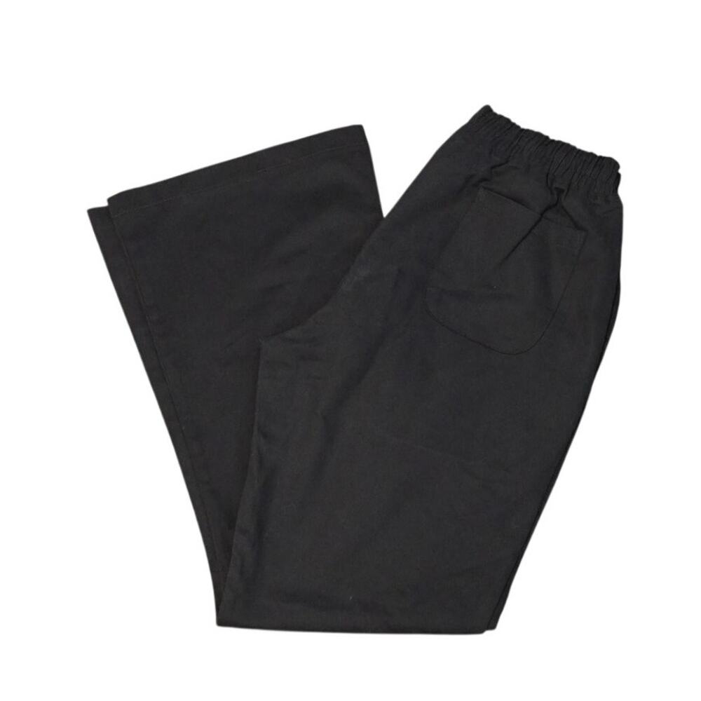 Valas LA Flare Bowler Pants Black Cotton Denim Trim NWT Size M